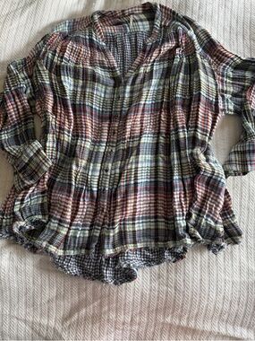 Free People flowy plaid top